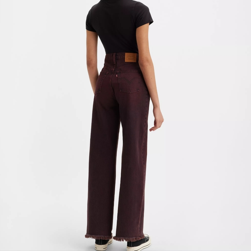 LEVI'S RIBCAGE WIDE LEG WOMEN'S JEANS cherry cordial- red sz 32, 31, 30 nwt - Picture 1 of 13